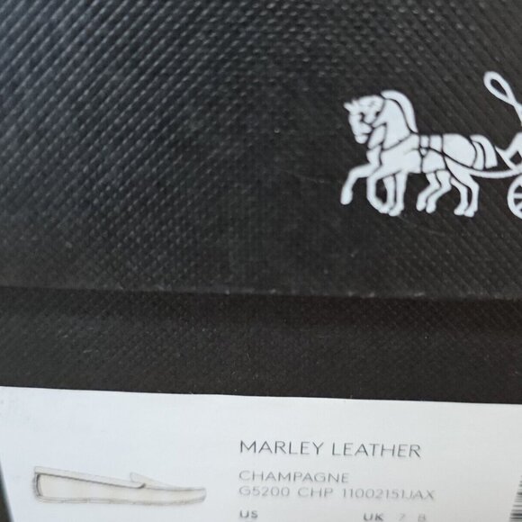 COACH Marley Driver CHAMPAGNE Pebbled Leather Loafer Slip On NEW IN BOX - Picture 8 of 8